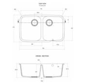 Fregadero Doble Corian 776 x 425 x 228 mm Glacier White